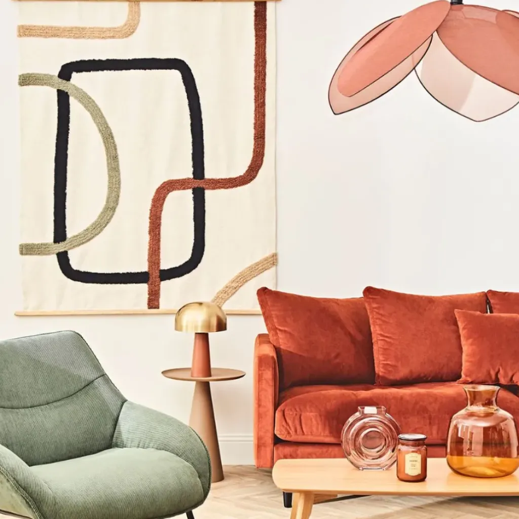 Fabrique de Styles Suspension japandi en lin d110cm* Suspensions