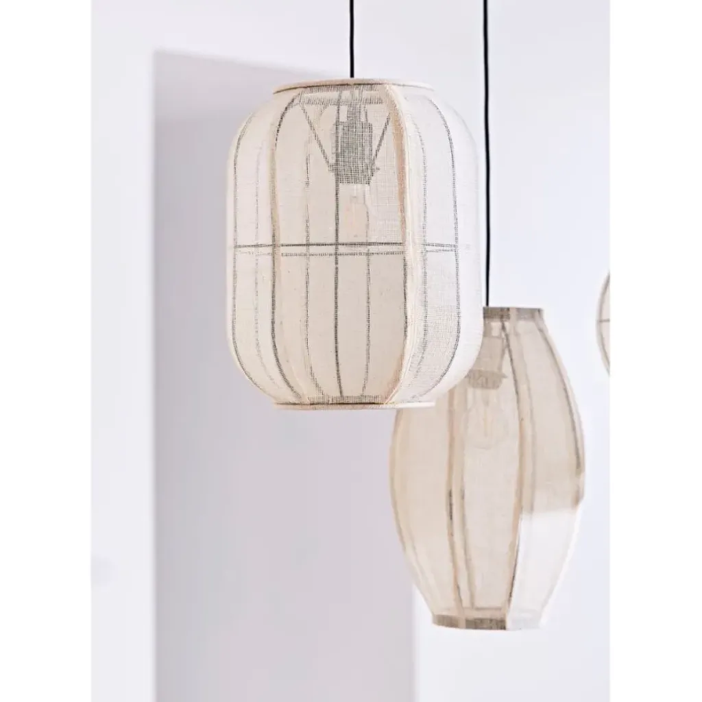 Fabrique de Styles Suspensionen coton et fer écru non électrifiée d25xh39cm - Enigma* Suspensions