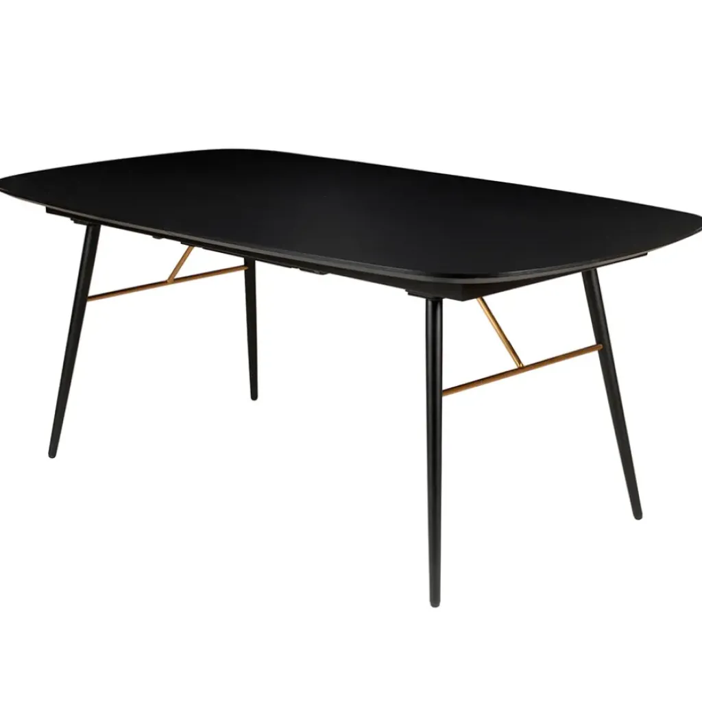 Fabrique de Styles Table à manger avec allonge en placage chêne noir 180x105cm - Verona* Table De Salle À Manger