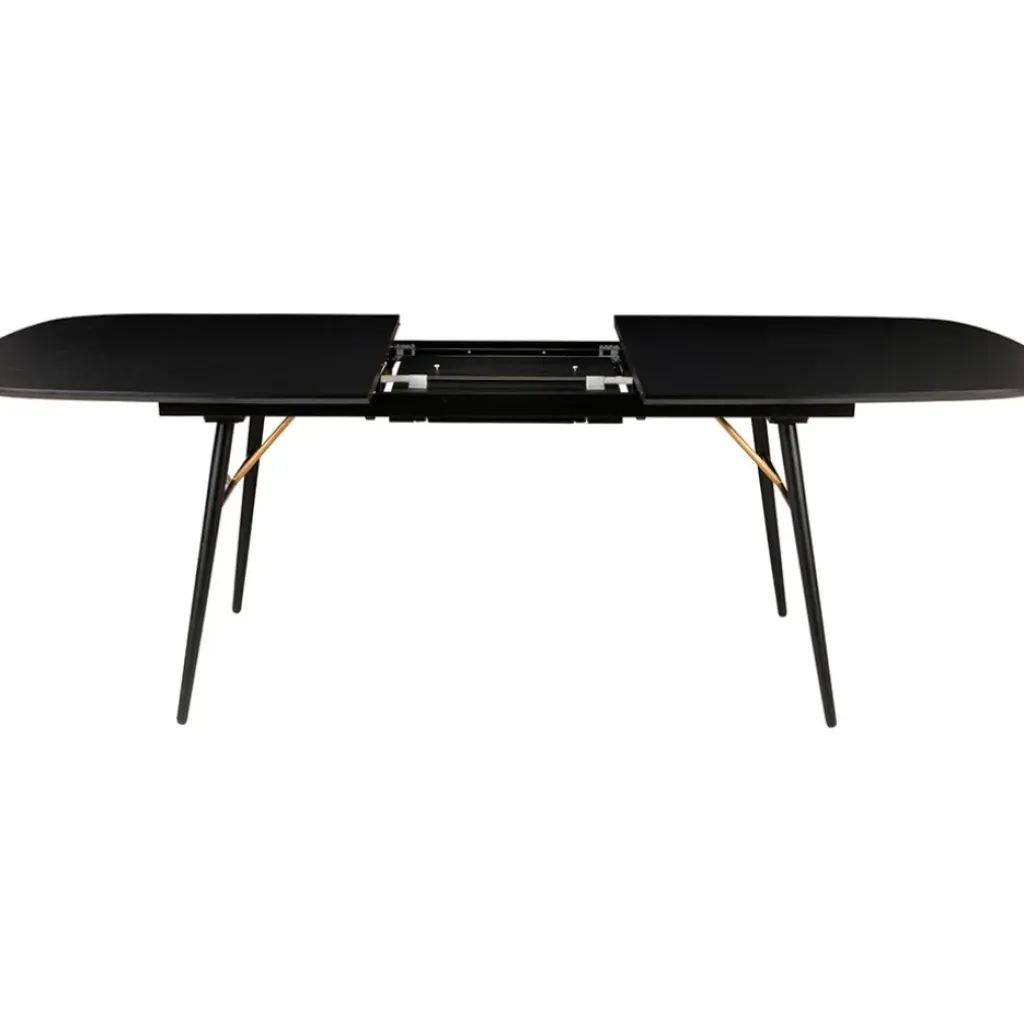 Fabrique de Styles Table à manger avec allonge en placage chêne noir 180x105cm - Verona* Table De Salle À Manger