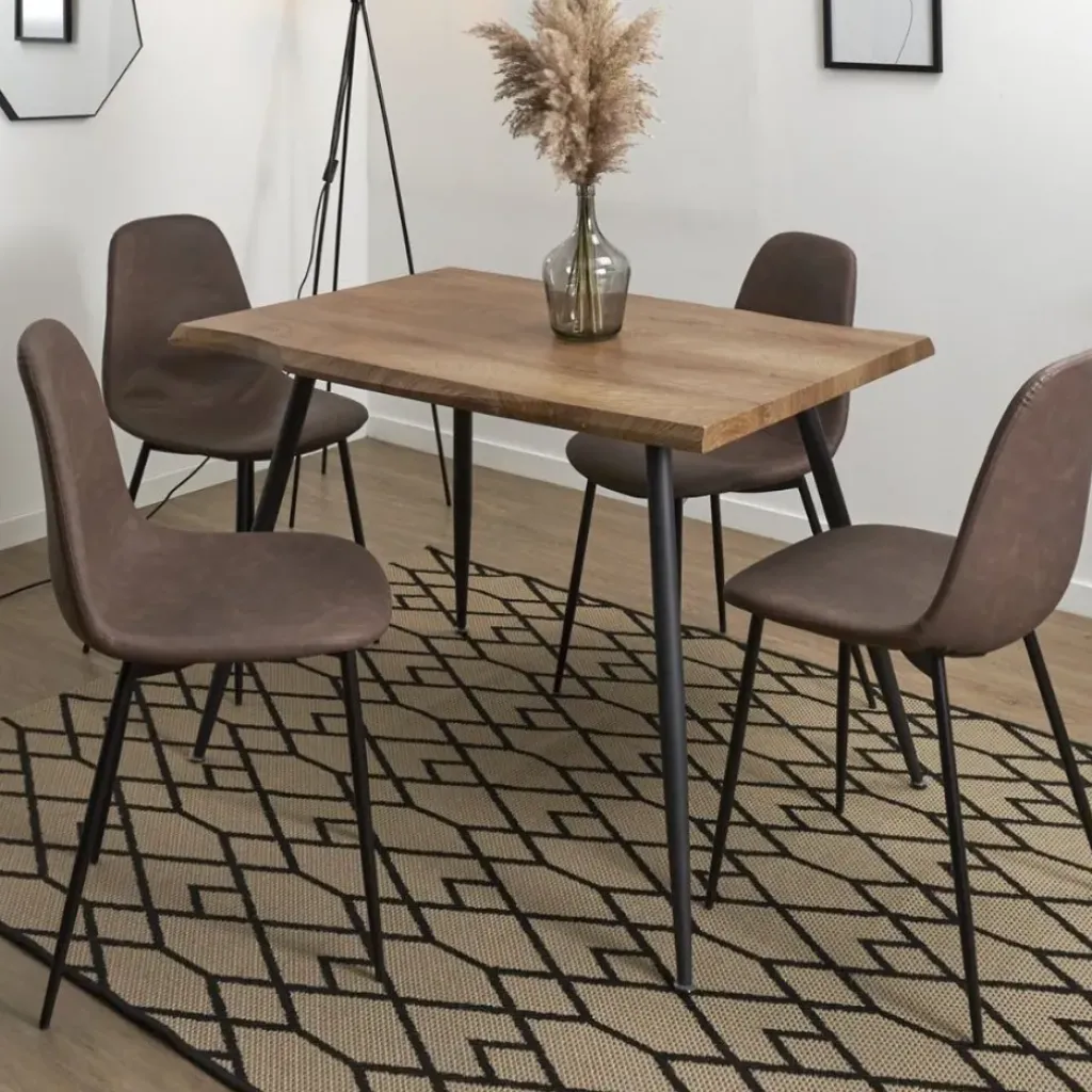 Fabrique de Styles Table à manger en bois MDF et pieds en fer 110x75cm - Forest* Table De Salle À Manger