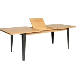 Fabrique de Styles Table à manger en placage chêne 180cm avec allonge 60cm - Manny* Table De Salle À Manger