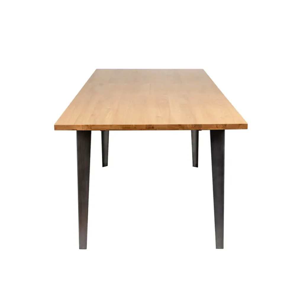 Fabrique de Styles Table à manger en placage chêne 180cm avec allonge 60cm - Manny* Table De Salle À Manger