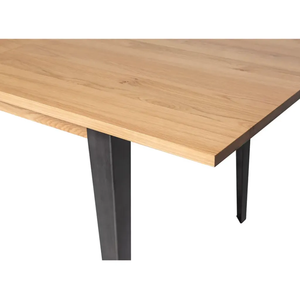 Fabrique de Styles Table à manger en placage chêne 180cm avec allonge 60cm - Manny* Table De Salle À Manger