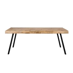 Fabrique de Styles Table à manger en teck massif et pieds métal 200x90cm - Suri* Table De Salle À Manger