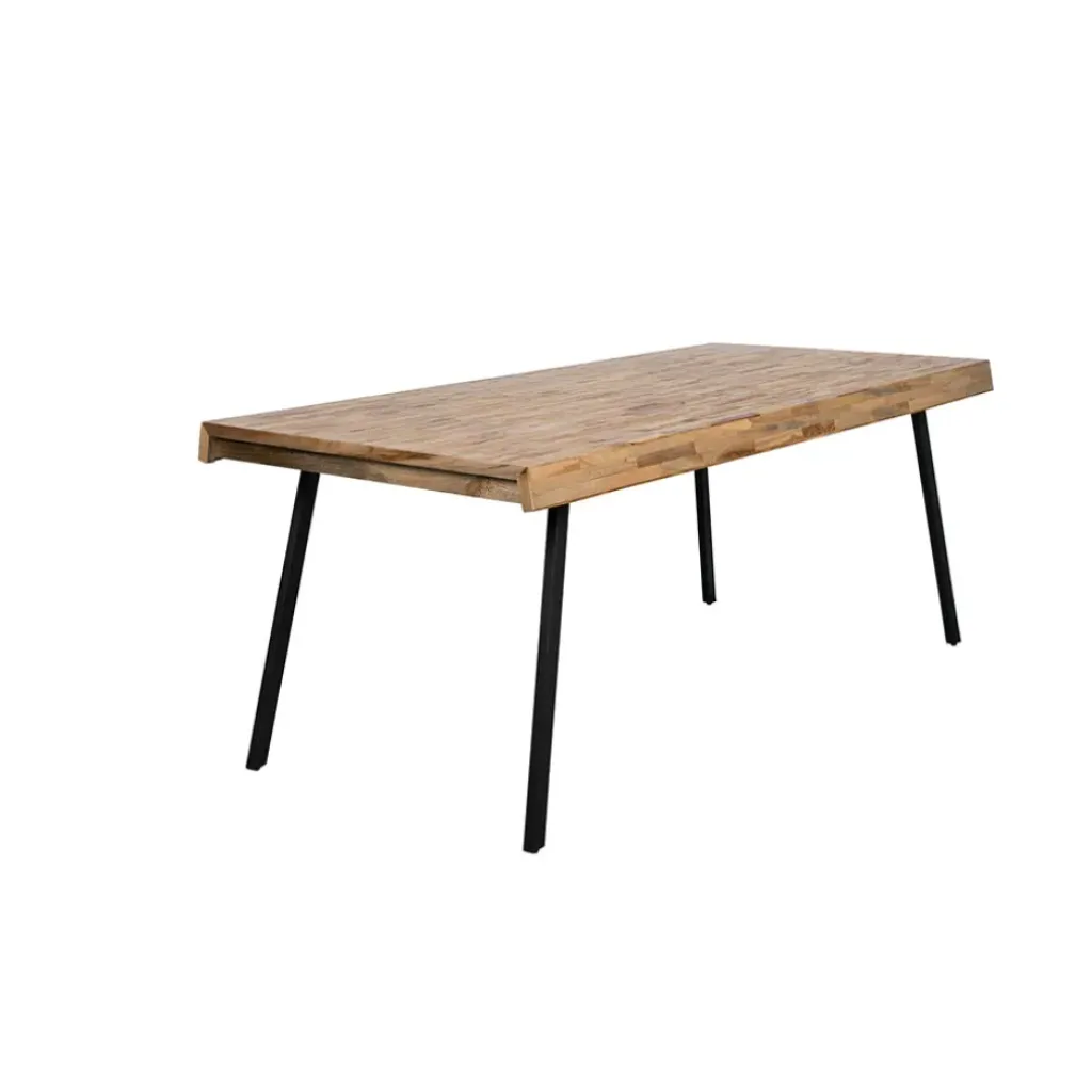 Fabrique de Styles Table à manger en teck massif et pieds métal 200x90cm - Suri* Table De Salle À Manger