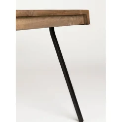 Fabrique de Styles Table à manger en teck massif et pieds métal 200x90cm - Suri* Table De Salle À Manger