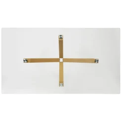 Fabrique de Styles Table à manger en verre trempé et métal 160x90cm - Adela* Table De Salle À Manger