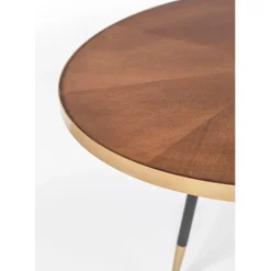 Fabrique de Styles Table à manger ovale en noyer plaqué et métal doré 180x90cm - Denise* Table De Salle À Manger