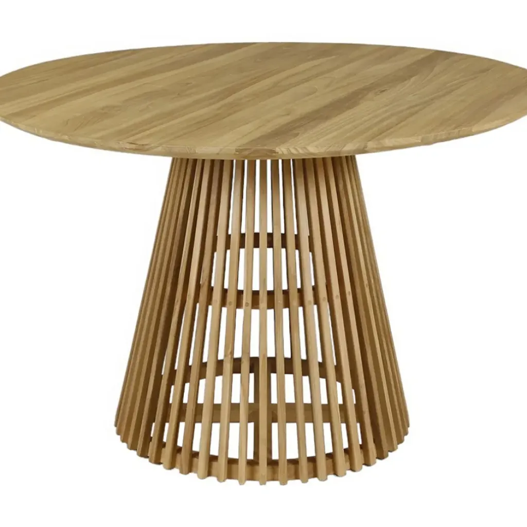Fabrique de Styles Table à manger ronde en teck d120cm - Kamala* Table De Salle À Manger
