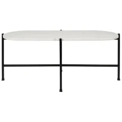 Fabrique de Styles Table basse en marbre et fer blanc et noir 100x40cm - Eskela* Table Basses