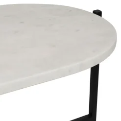 Fabrique de Styles Table basse en marbre et fer blanc et noir 100x40cm - Eskela* Table Basses