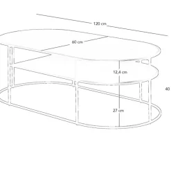 Fabrique de Styles Table basse en métal L120cm -Gray* Table Basses