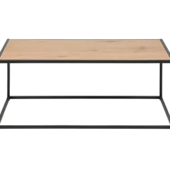 Fabrique de Styles Table basse en plaqué chêne et métal noir L100cm - Senzo* Table Basses