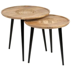 Fabrique de Styles Table basse gigogne (lot de 2) en manguier et fer noir - Balamea* Table Basses