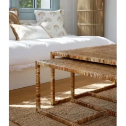Fabrique de Styles Table basse gigogne (lot de 3) en rotin et fer - Pasil* Table Basses