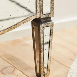 Fabrique de Styles Table de chevet baroque en bois et miroir 2 tiroirs - Bois miroir* Tables De Chevet