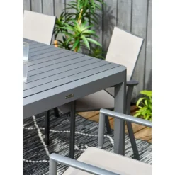 Fabrique de Styles Table de jardin avec allonge en aluminium 180(+60)x100cm - Kiplin*Enfant Tables De Jardin|Jardin