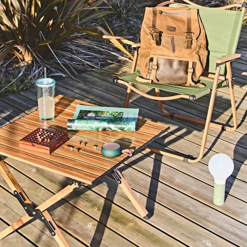 Fabrique de Styles Table de jardin pliante effet bois 58x60cm - Mariposa*Enfant Tables Basses, Guéridons|Jardin