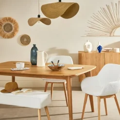 Fabrique de Styles Table de repas avec allonge intégrée en chene naturel 180(+50)x100xh76cm - Sublime* Table De Salle À Manger