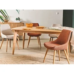 Fabrique de Styles Table de repas avec allonge intégrée en chene naturel 180(+50)x100xh76cm - Sublime* Table De Salle À Manger