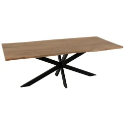 Fabrique de Styles Table de repas en acacia et pieds en fer noir 220x100cm - Brooklyn* Table De Salle À Manger