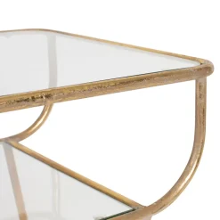 Fabrique de Styles Table d'appoint en fer e et verre - Eluminea H52cm* Bouts De Canapé Et Tables D'appoint