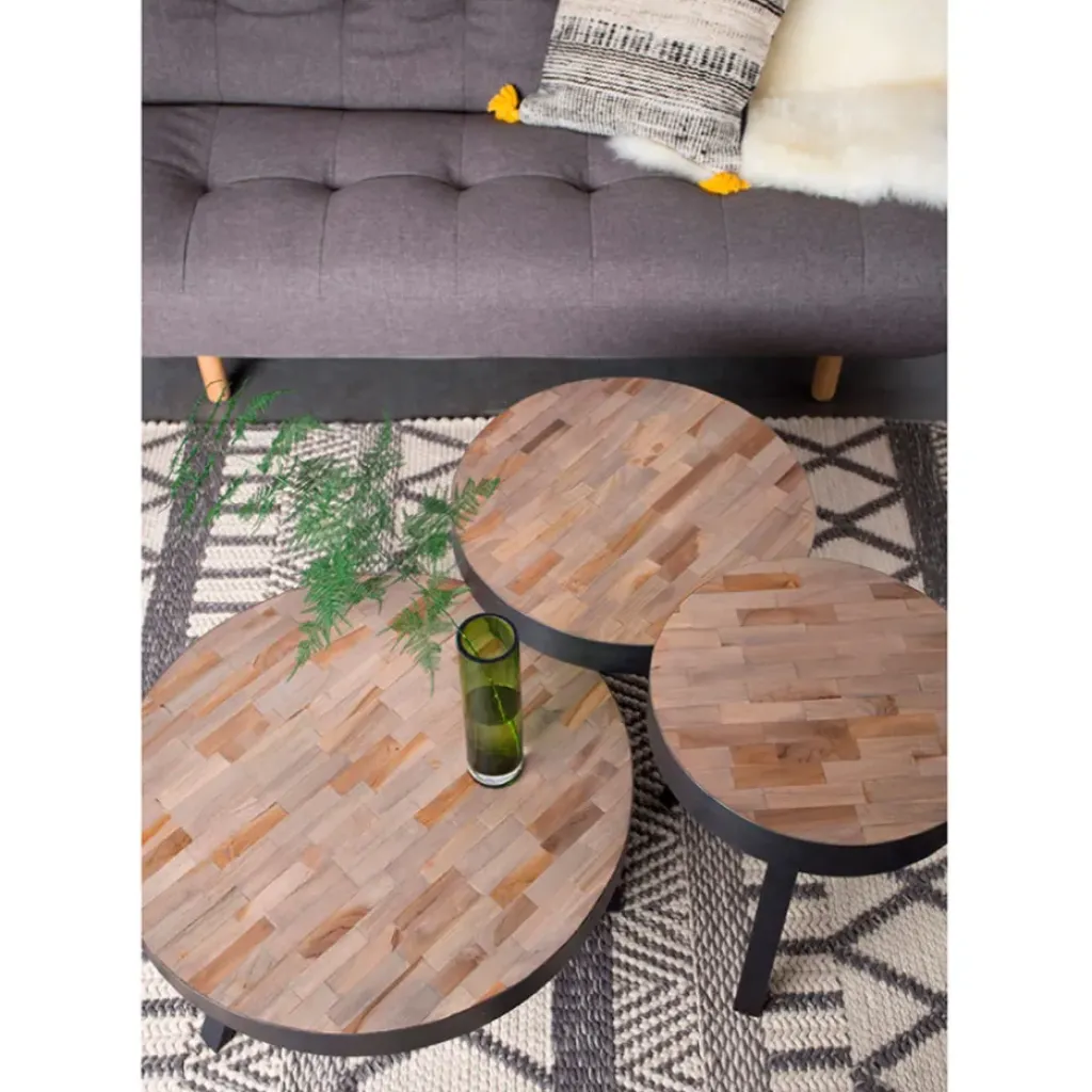 Fabrique de Styles Table d'appoint ronde en teck - Suri* Bouts De Canapé Et Tables D'appoint