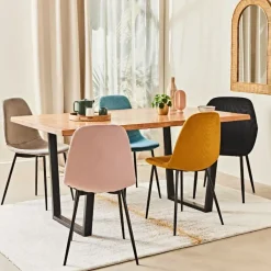 Fabrique de Styles Table en acacia et pieds en fer noir 160x90cm - Brooklyn* Table De Salle À Manger