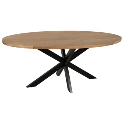 Fabrique de Styles Table ovale en acacia et pieds en fer noir 190x90cm - Brooklyn* Table De Salle À Manger