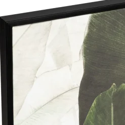Fabrique de Styles Tableau en toile encadré feuilles 52x72cm - Gallery* Tableaux Et Toiles
