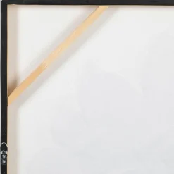 Fabrique de Styles Tableau fleurs en toile et pin noir et doré 100x100cm - Fleurs* Tableaux Et Toiles