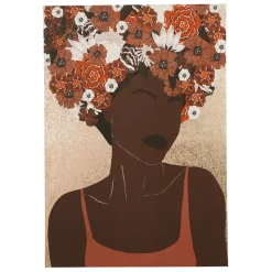 Fabrique de Styles Tableau turban fleuri terra 70x100cm* Tableaux Et Toiles