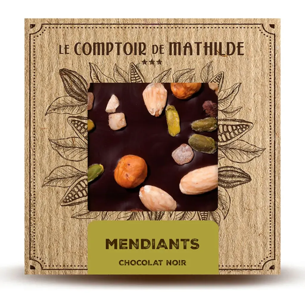 Fabrique de Styles Tablette chocolat noir mendiants 80g* Chocolats Et Confiseries