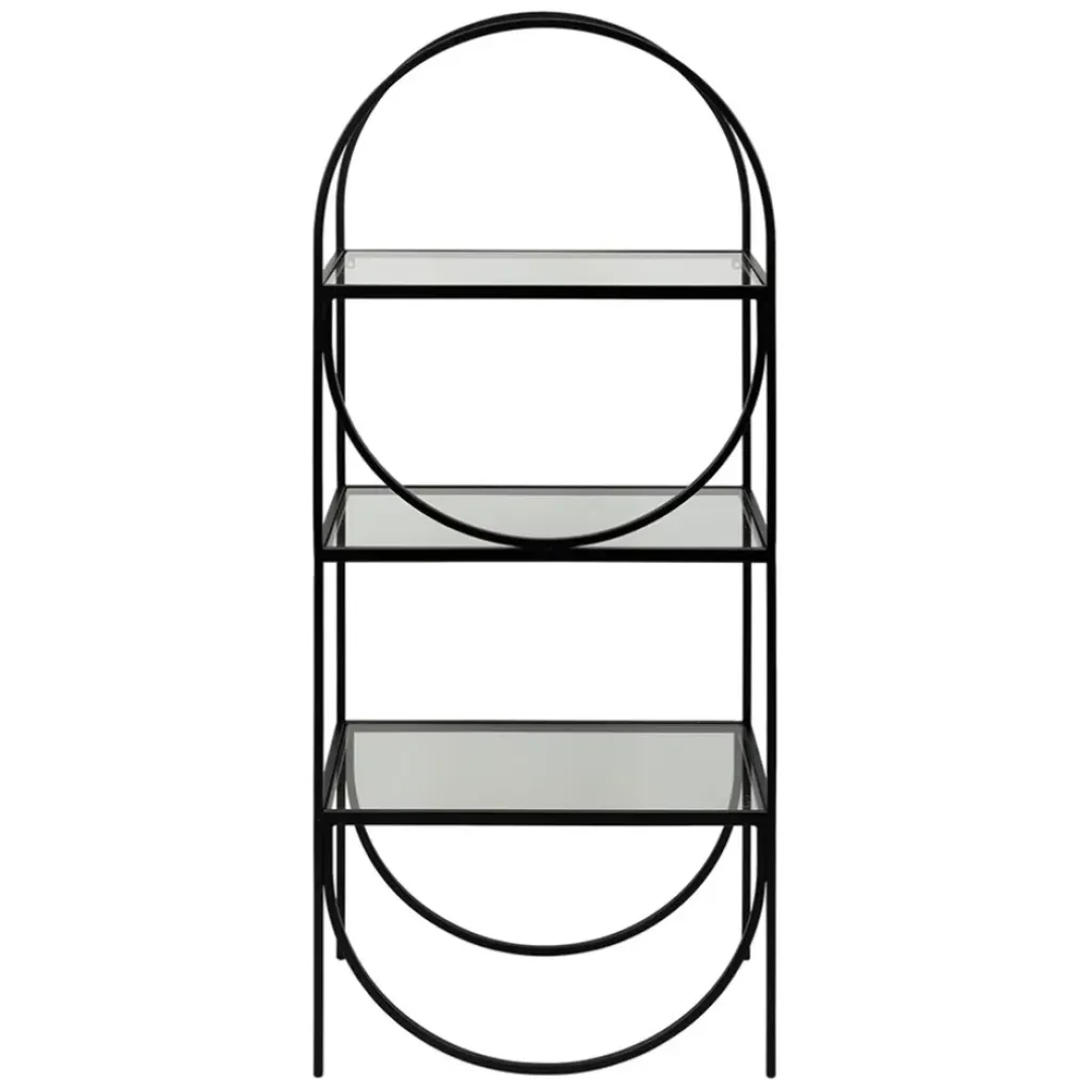 Fabrique de Styles Étagère 3 niveaux en verre et fer h120cm - Lernet* Bibliothèques Et Étagères