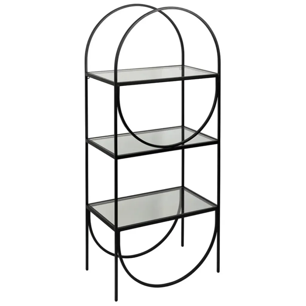 Fabrique de Styles Étagère 3 niveaux en verre et fer h120cm - Lernet* Bibliothèques Et Étagères