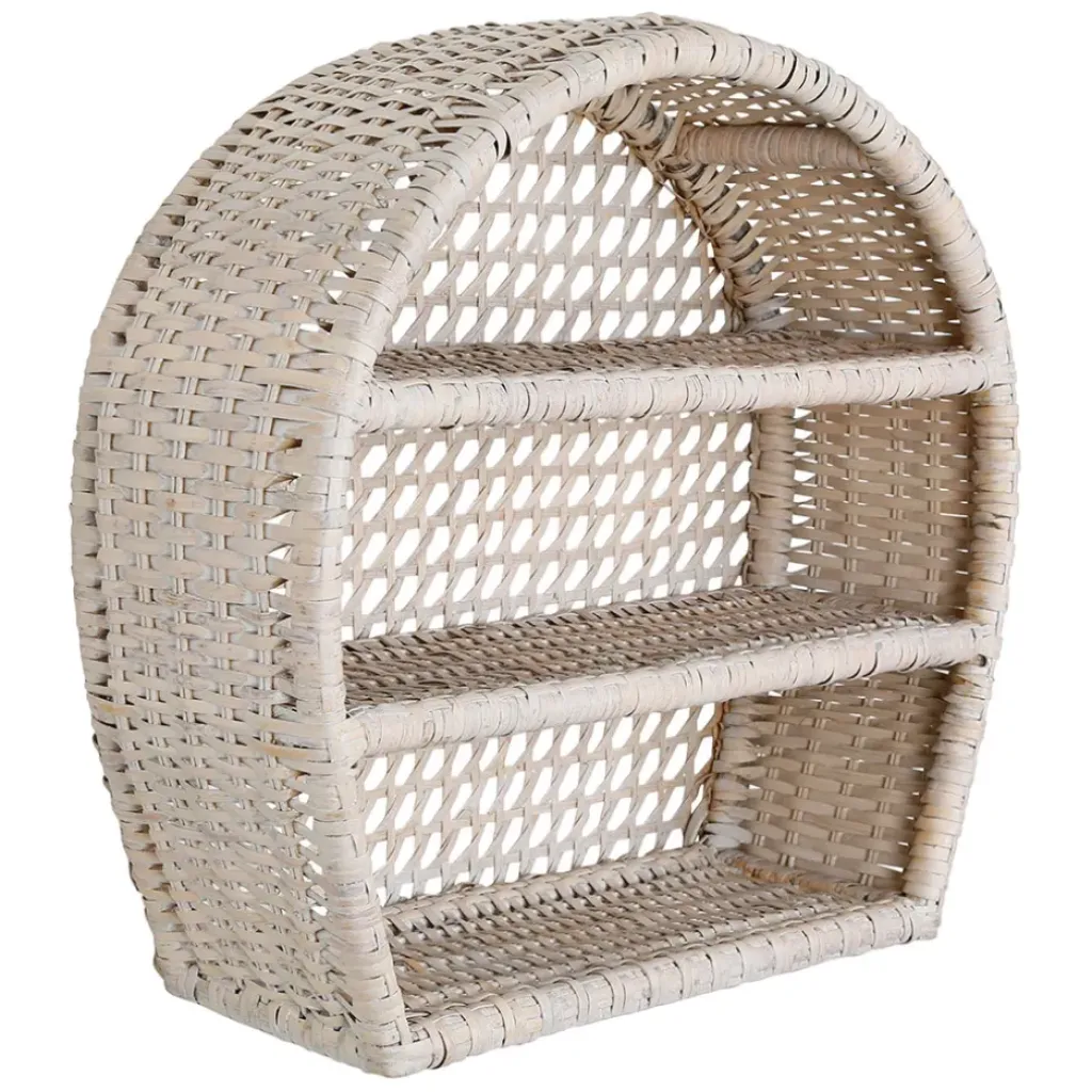 Fabrique de Styles Étagère murale 3 niveaux en rotin h41cm - Ednna* Étagères Murales