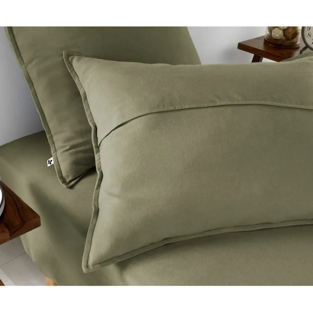 Fabrique de Styles Taie d'oreiller en flanelle romarin 63x63cm - Candice* Taies Et Traversins