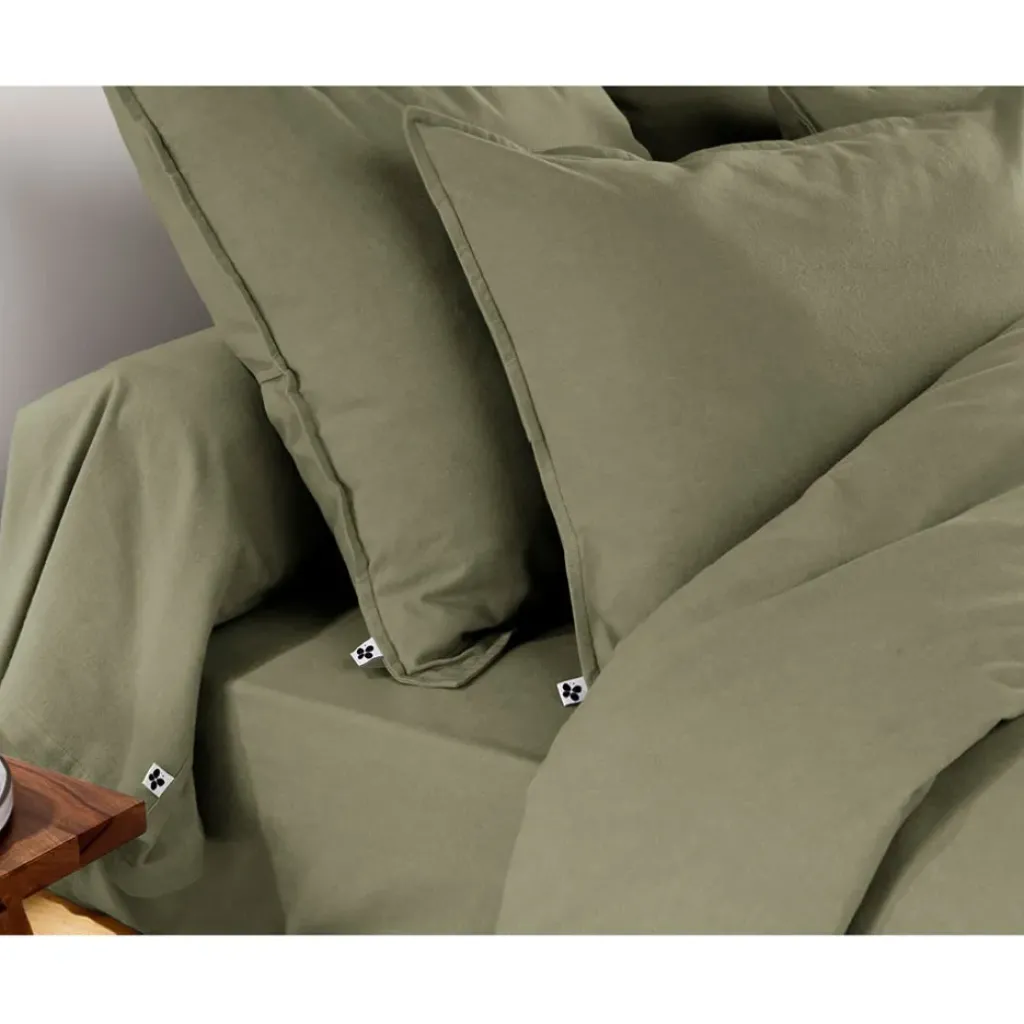 Fabrique de Styles Taie d'oreiller en flanelle romarin 63x63cm - Candice* Taies Et Traversins