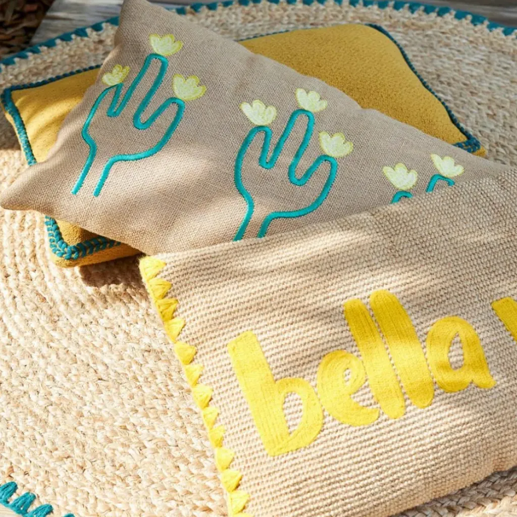 Fabrique de Styles Tapis rond en jute et coton d100cm - Patchuca* Tapis