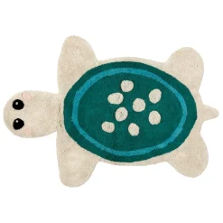 Fabrique de Styles Tapis tortue en coton tufté écru et 92x65cm*Enfant Déco
