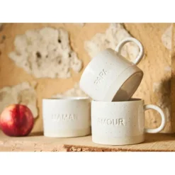 Fabrique de Styles Tasse à thé papa en grès écru moucheté 30cl* Tasses Et Mugs
