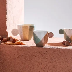 Fabrique de Styles Tasses à café x4 en grès sauge et nude moucheté 14cl - Aurore* Tasses Et Mugs