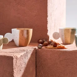 Fabrique de Styles Tasses à thé x2 en grès sauge et nude moucheté 30cl - Aurore* Tasses Et Mugs