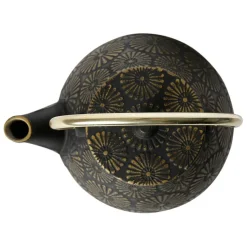 Fabrique de Styles Théière en fonte noir et doré - Lotus* Théières Et Cafetières