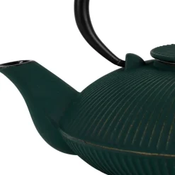 Fabrique de Styles Théière en fonte plate avec filtre émeraude et doré 75cl* Théières Et Cafetières