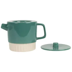 Fabrique de Styles Théière en grès et inox émeraude 90cl - Cannelé* Théières Et Cafetières