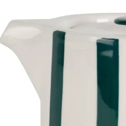Fabrique de Styles Théière rayée en grès émeraude et blanc avec filtre 1l - Alaria* Théières Et Cafetières