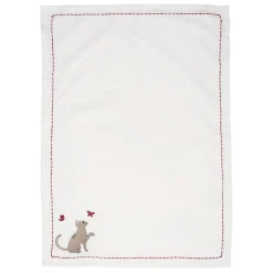 Fabrique de Styles Torchon en coton blanc avec chat 70x50cm - A La Ferme* Torchons, Tabliers Et Maniques