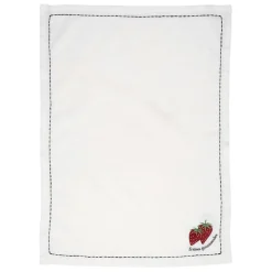 Fabrique de Styles Torchon en coton blanc avec fraises 70x50cm - A La Ferme* Torchons, Tabliers Et Maniques